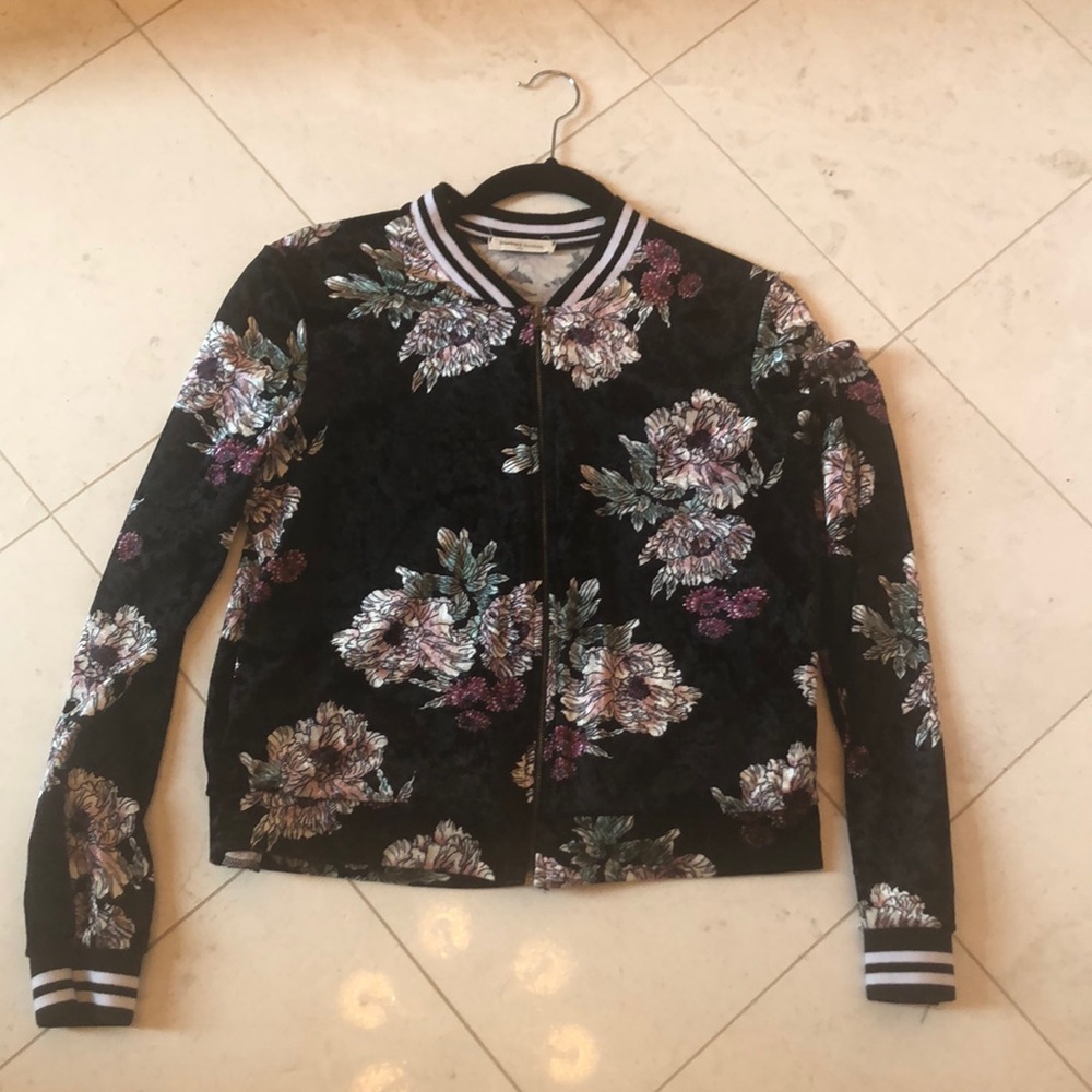 Newbury Kustom floral bomber jacket